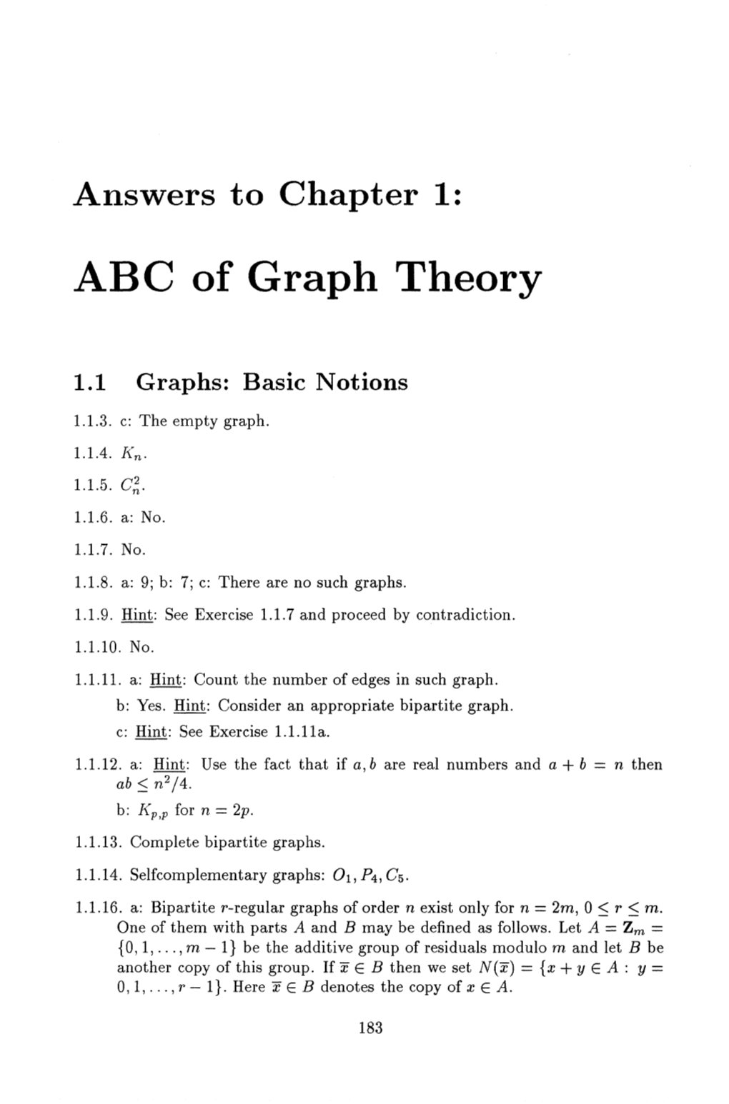 ABC of Graph Theory