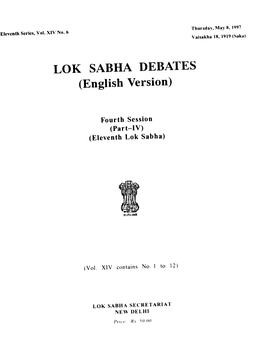 LOK SABHA DEBATES (English Version)