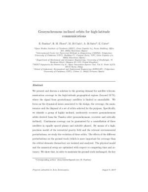 Geosynchronous Inclined Orbits for High-Latitude Communications