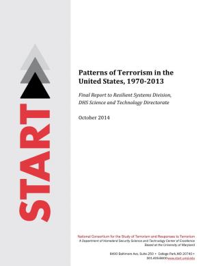 Patterns of Terrorism in the United States, 1970-2013