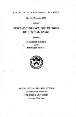 Reserve-Currency Preferences of Central Banks