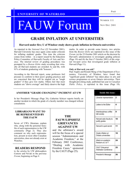 Fauw Forum Page University of Waterloo