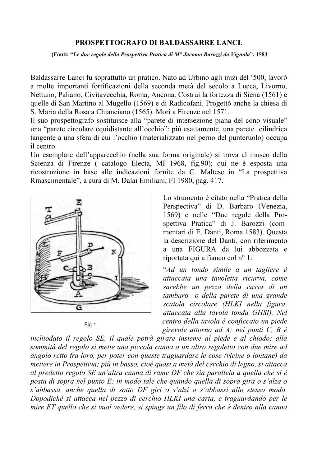 Prospettografo Di Baldassarre Lanci