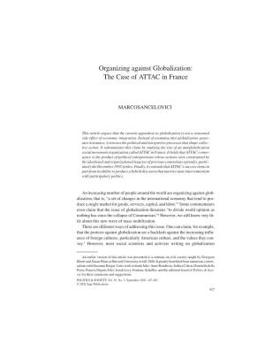 Organizing Against Globalization: the Case of ATTAC in France