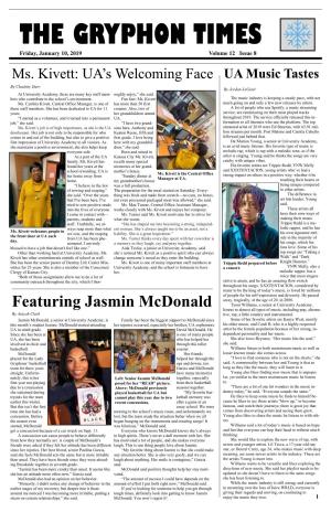 THE GRYPHON TIMES Friday, January 10, 2019 Volume 12 Issue 8 Ms