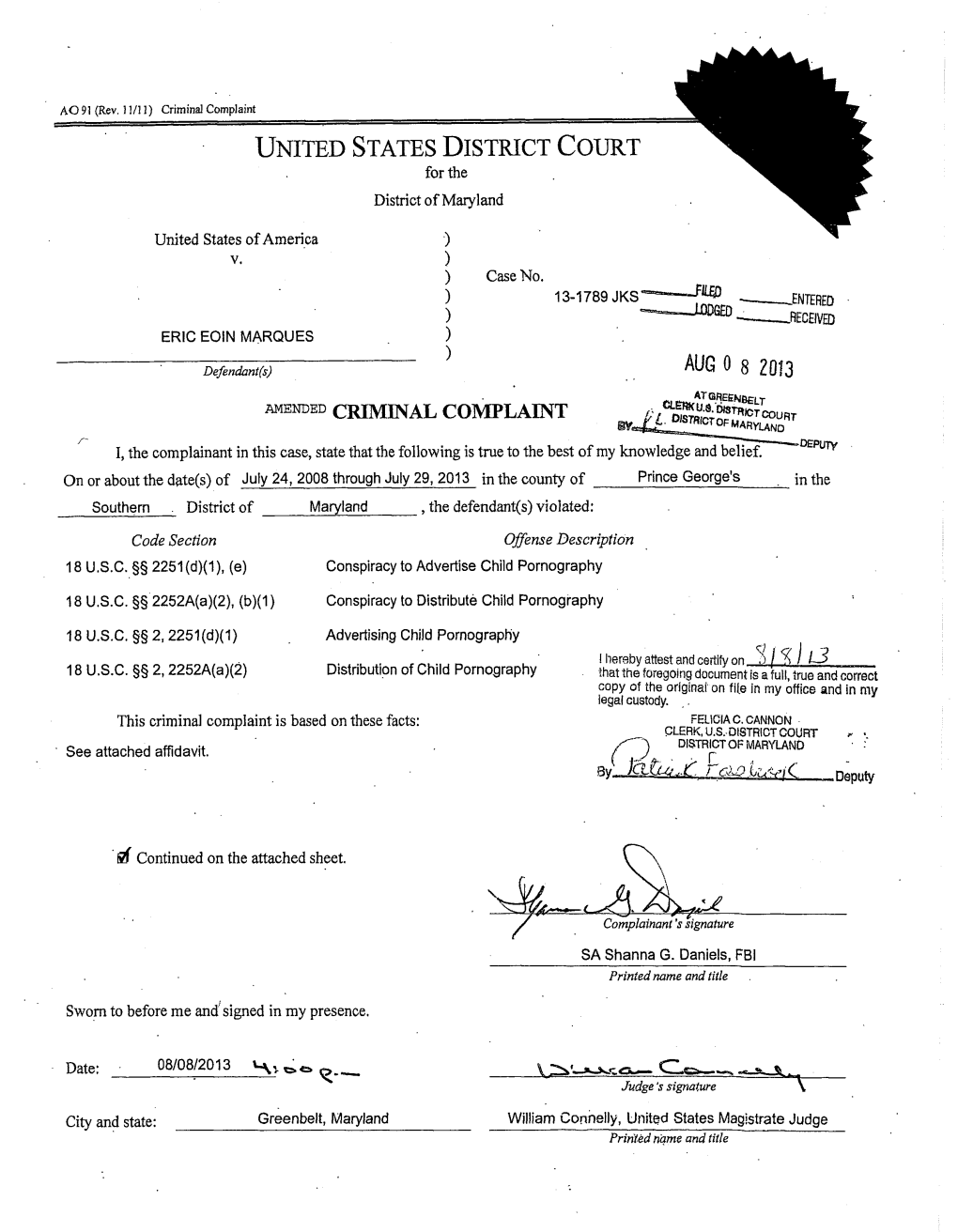 Download Marques Amended Criminal Complaint