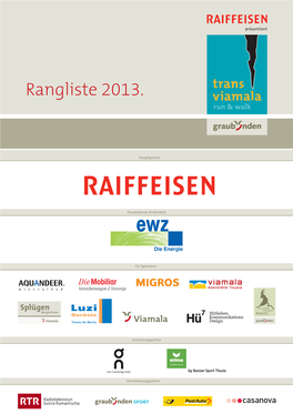 Transviamala Run&Walk 2013, Thusis-Donat (Ergebnis)