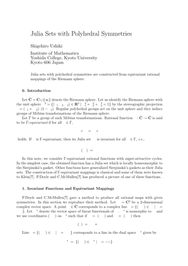 Julia Sets with Polyhedral Symmetries