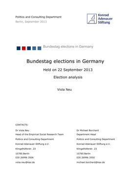 Bundestag Elections in Germany