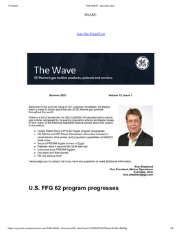 U.S. FFG 62 Program Progresses