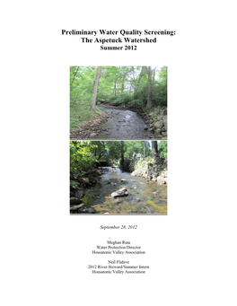 The Aspetuck Watershed Summer 2012