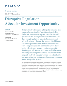 Disruptive Regulation: a Secular Investment Opportunity