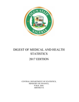 Digest of Medical and Health Statistics 2017 Edition