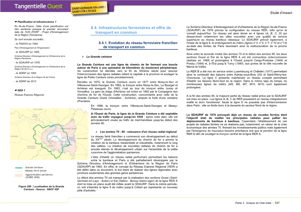 8.4. Infrastructures Ferroviaires Et Offre De Transport En Commun