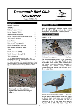 Teesmouth Bird Club Newsletter