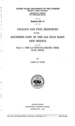 Geology and Fuel Resources Southern Part of the San