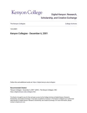 Kenyon Collegian College Archives