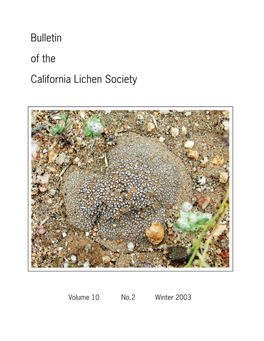 Bulletin of the California Lichen Society