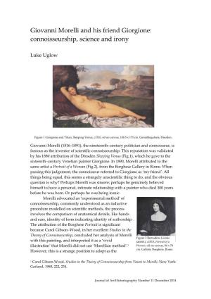 Giovanni Morelli and His Friend Giorgione: Connoisseurship, Science and Irony