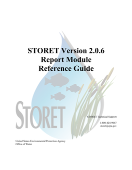 STORET Version 2.0.6 Report Module Reference Guide