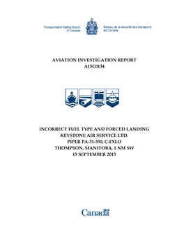 Aviation Investigation Report A15c0134