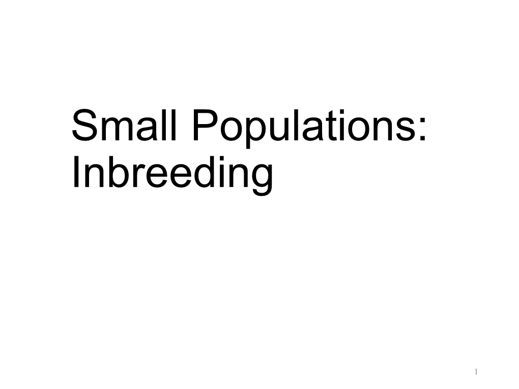 Small Populations: Inbreeding