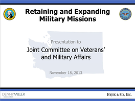 Retaining and Expanding Military Missions