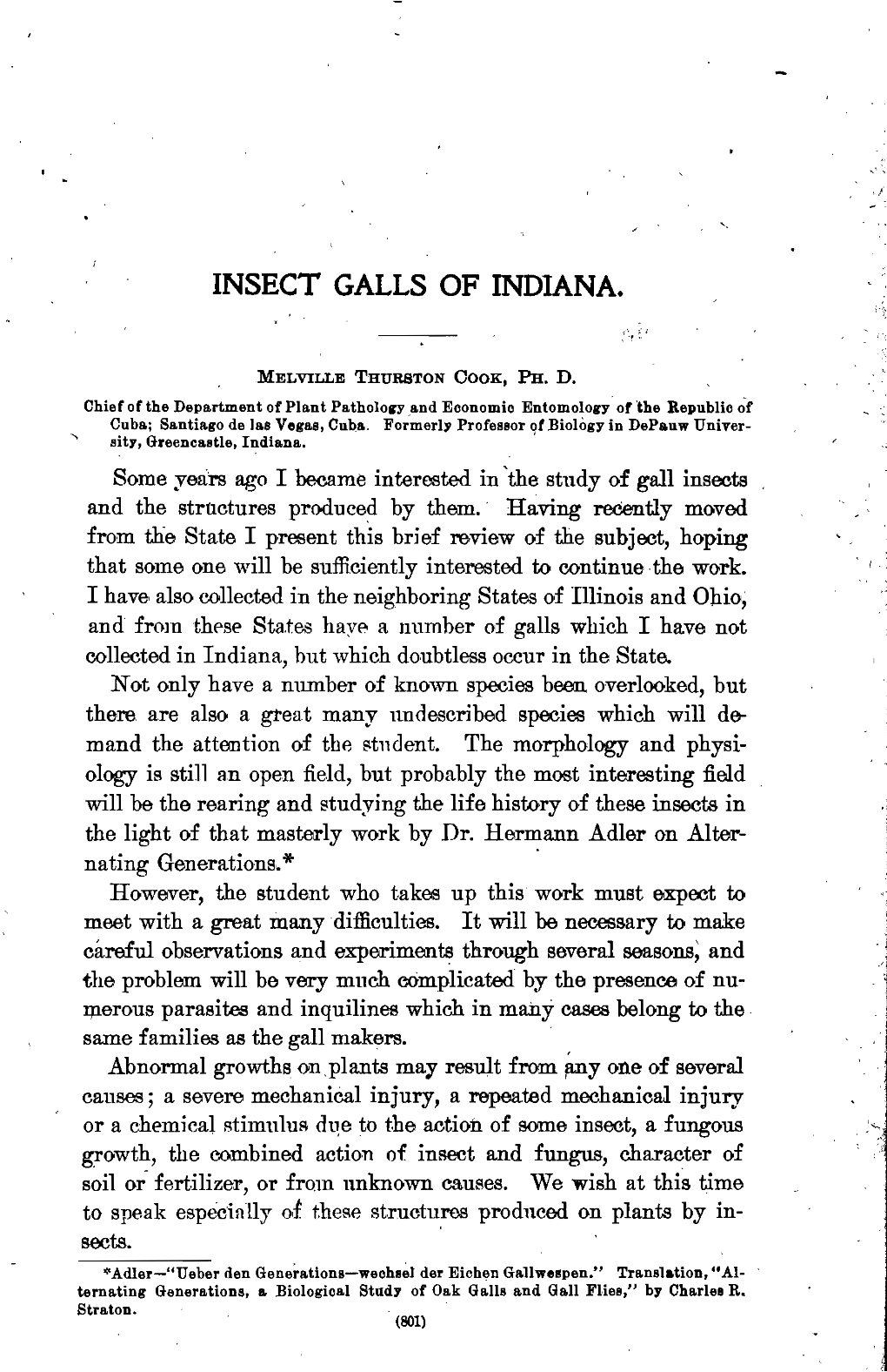 Insect Galls of Indiana. .855