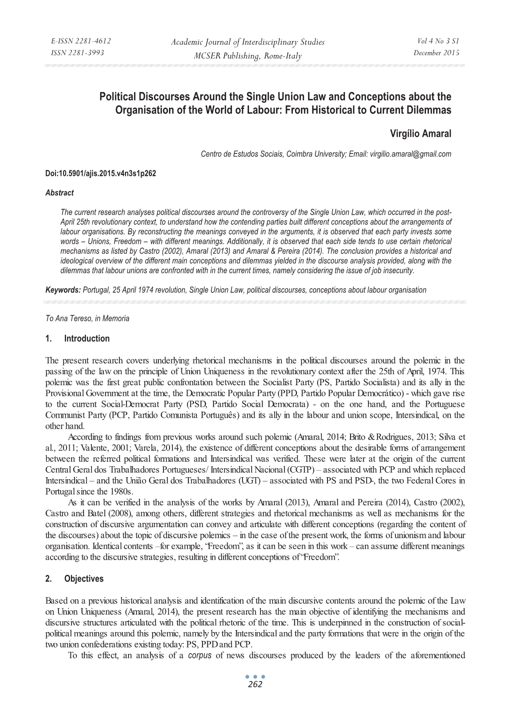 Political Discourses Around the Single Union Law and Conceptions About the Organisation of the World of Labour: from Historical to Current Dilemmas