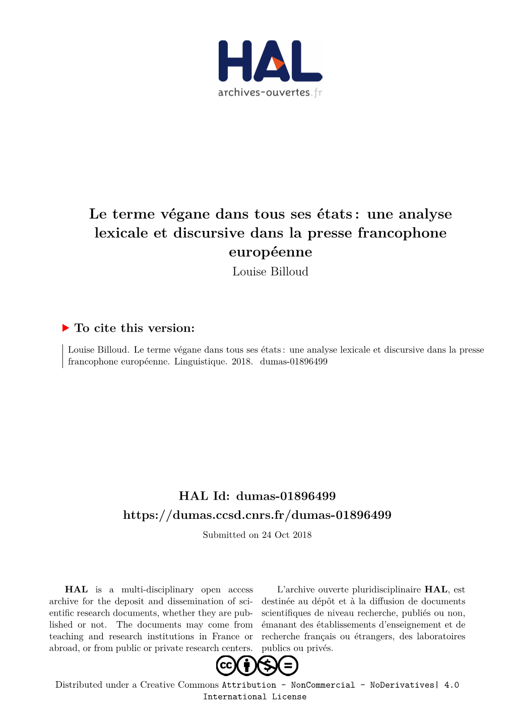 Le Terme Végane Dans Tous Ses États: Une Analyse Lexicale Et Discursive Dans La Presse Francophone Européenne