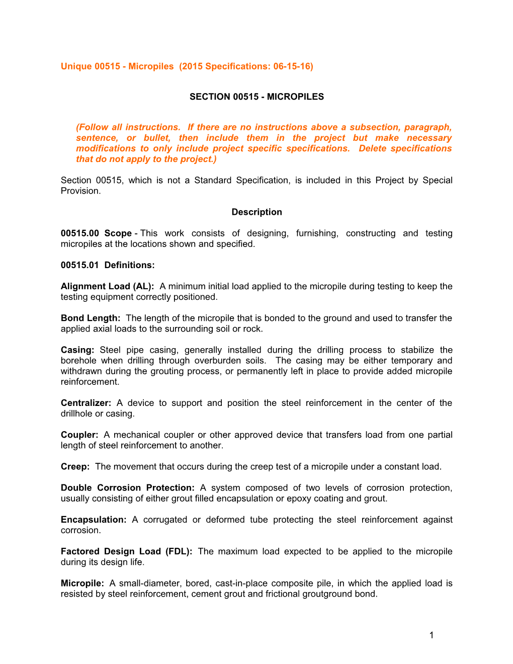 Unique 00515-Micropiles(2015 Specifications: 06-15-16)