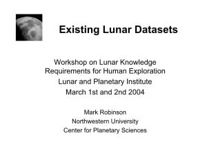 Existing Lunar Datasets