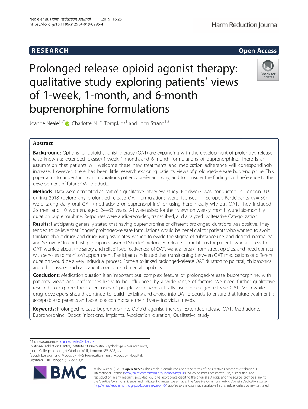 Prolonged-Release Opioid Agonist Therapy