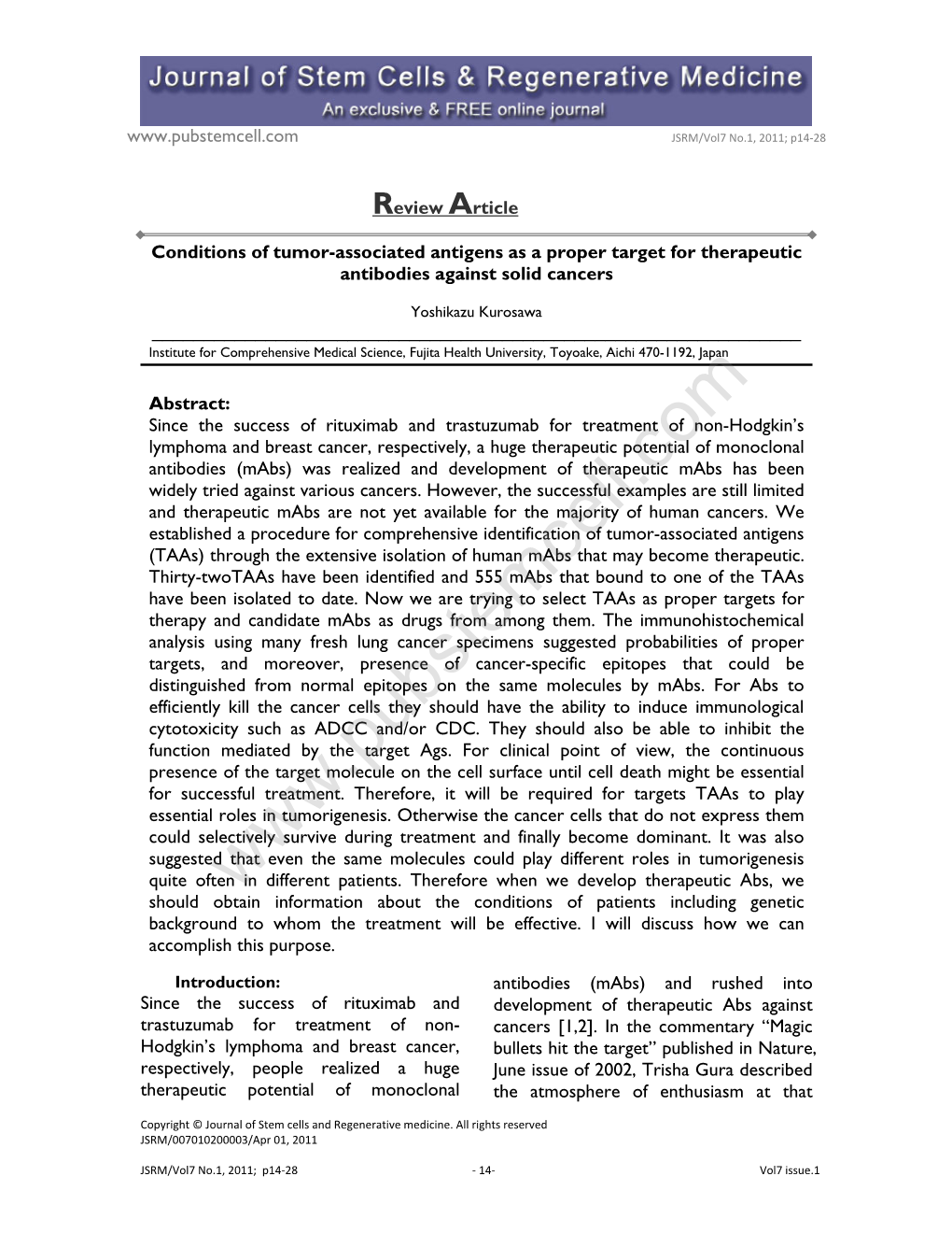 Conditions of Tumor-Associated Antigens As a Proper Target for Therapeutic Antibodies Against Solid Cancers