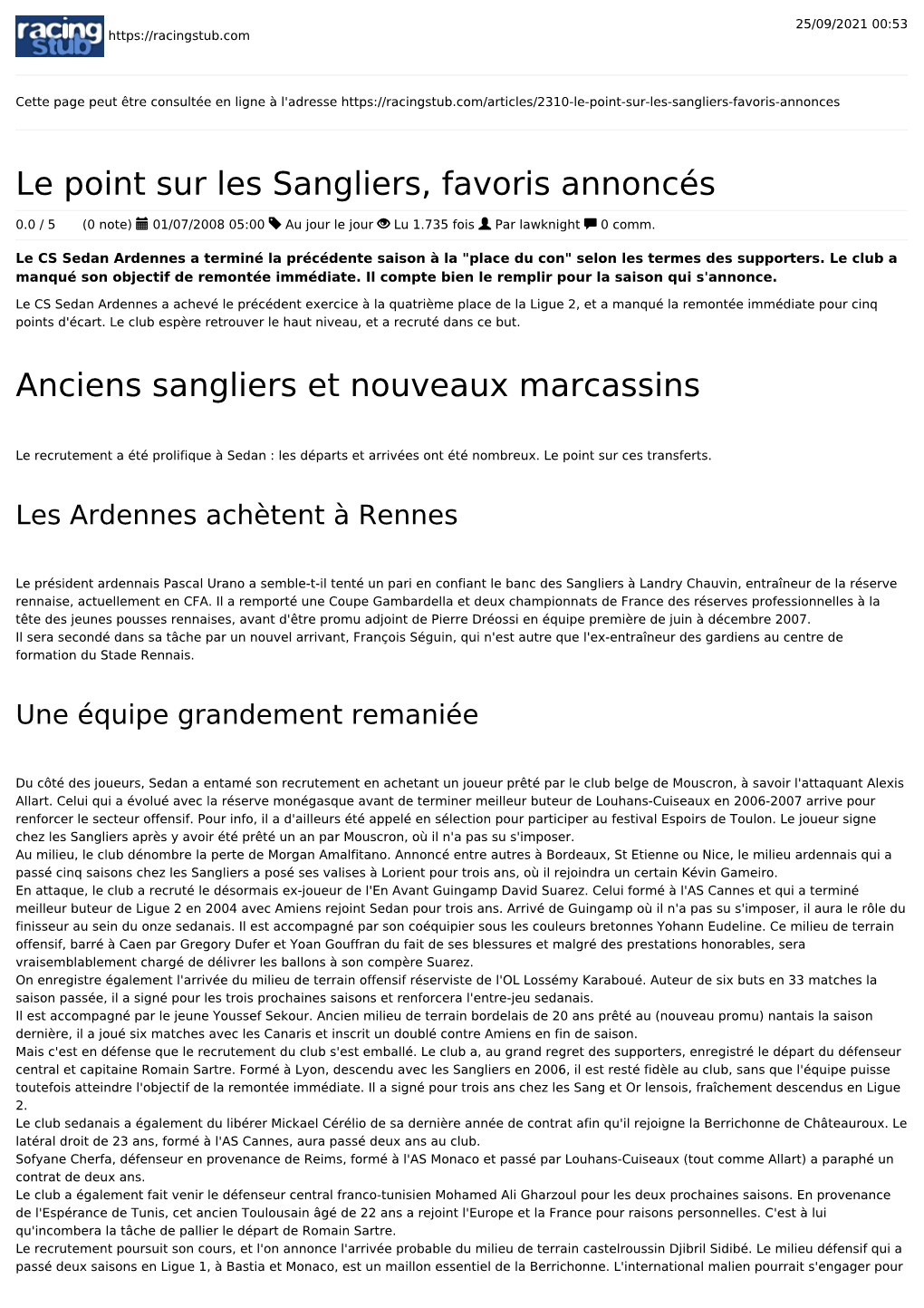 Le Point Sur Les Sangliers, Favoris Annoncés Anciens Sangliers Et Nouveaux Marcassins