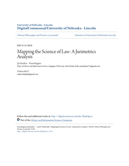 Mapping the Science of Law: a Jurimetrics Analysis Jeyshankar