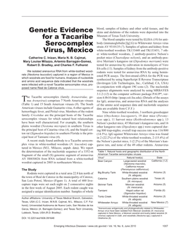 Genetic Evidence for a Tacaribe Serocomplex Virus, Mexico