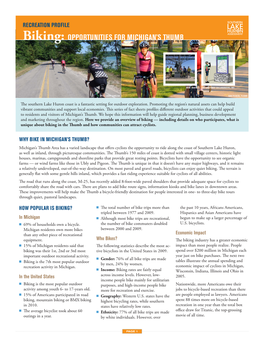 Biking: Opportunities for Michigan's Thumb