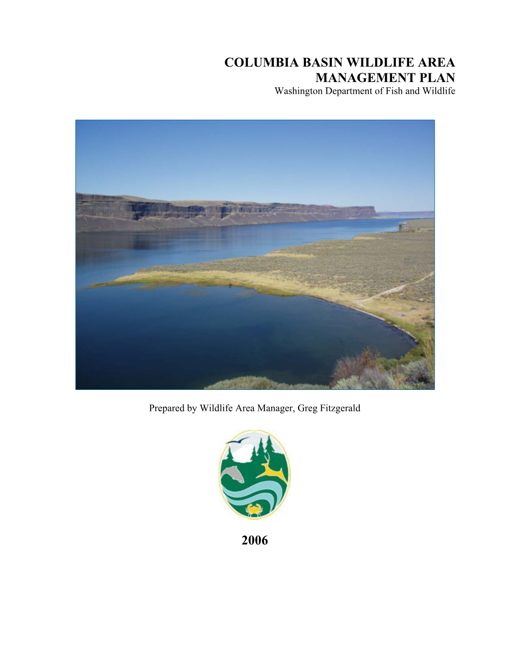 Columbia Basin Wildlife Area Management Plan 2006