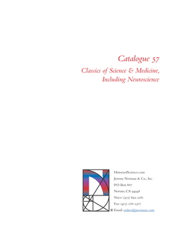 Catalogue 57 Classics of Science & Medicine, Including Neuroscience