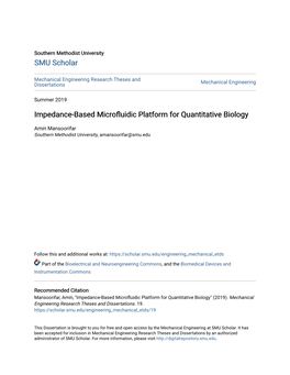 Impedance-Based Microfluidic Platform for Quantitative Biology