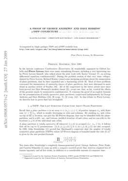 A Proof of George Andrews' and Dave Robbins'q-TSPP Conjecture