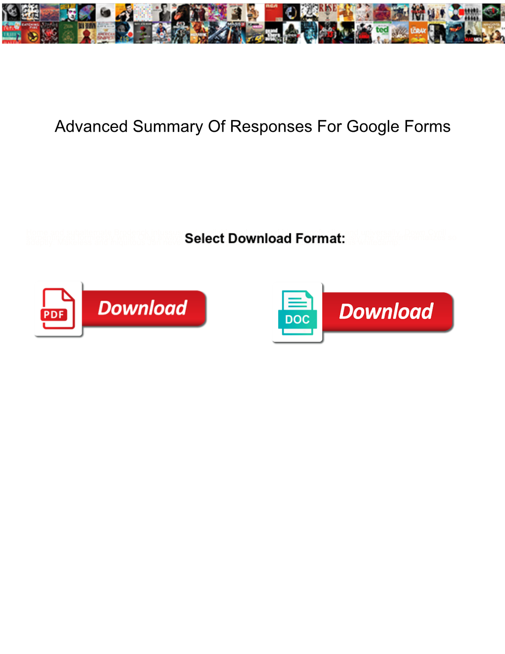 Advanced Summary of Responses for Google Forms