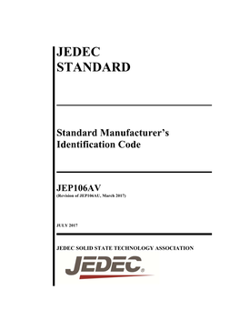 JEDEC Standard Manufacturer's Identification Code