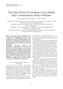 The Cluny Priory of Castelletto Cervo (Biella, Italy): Archaeometric Study of Mortars