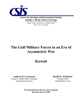 The Gulf Military Forces in an Era of Asymmetric War Kuwait