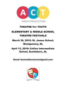 2019 REV Theatre for Youth Elementary & Middle School