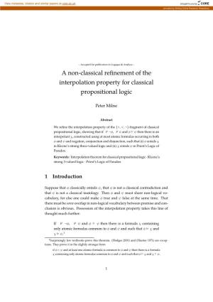 A Non-Classical Refinement of the Interpolation Property for Classical