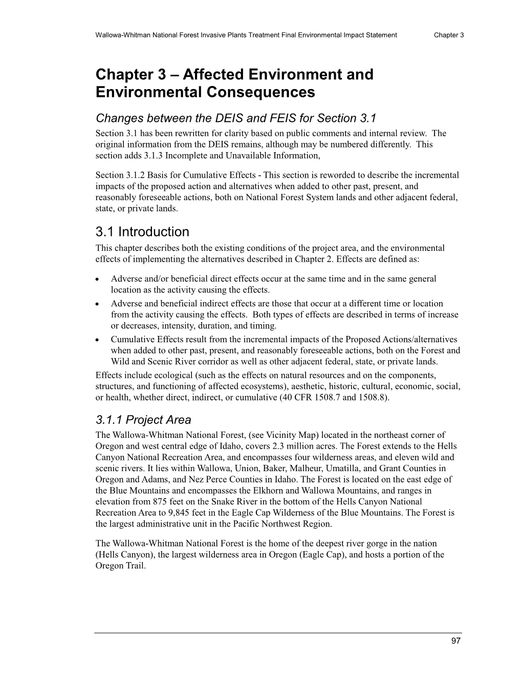 Wallowa-Whitman National Forest Invasive Plants Treatment DEIS