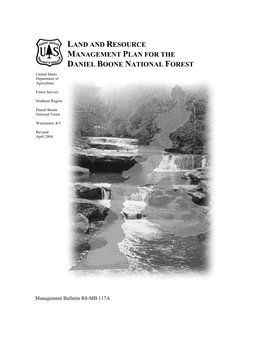 Land and Resource Management Plan for the Daniel Boone National Forest